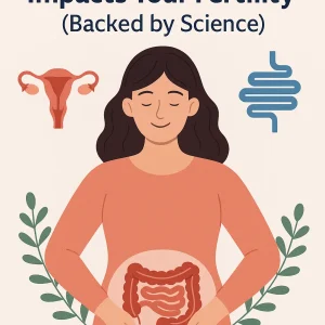 gut health and fertility illustration with a healthy digestive system
