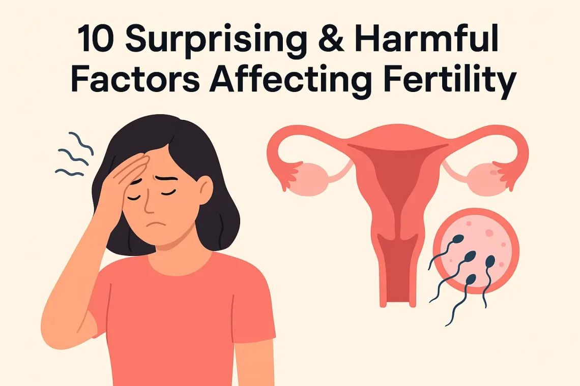 illustration showing factors affecting fertility in women